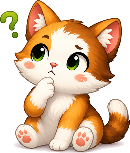 Sal the kitten, thinking